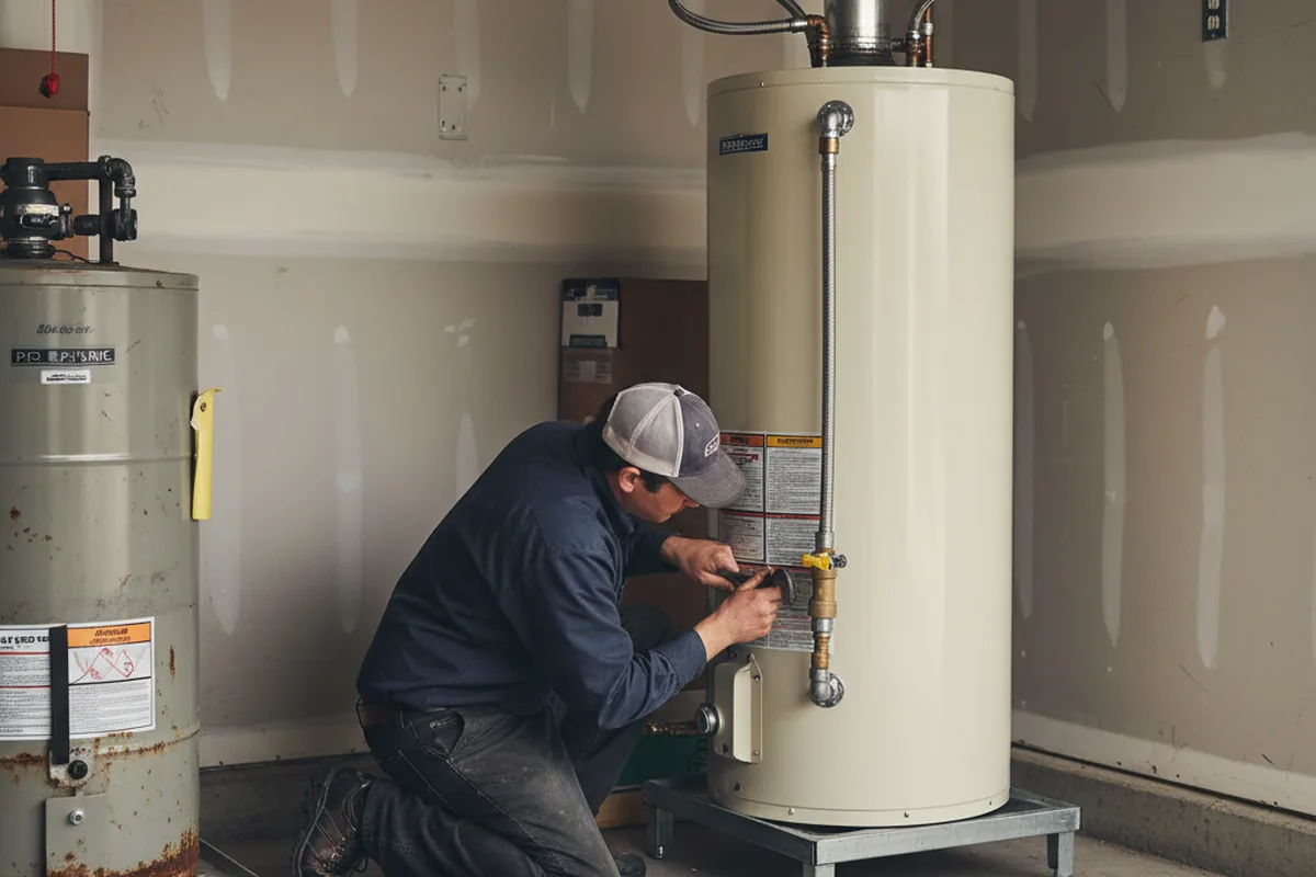 Water heater and shutoff valve replacement in Clover